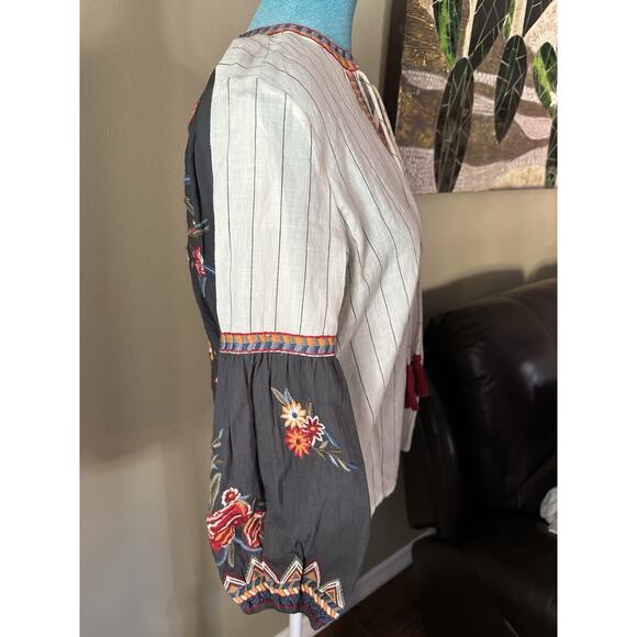 Kyla Sero Women S Handmade Tunic Limited Embroidered peasant Aztec cottage - Picture 7 of 15